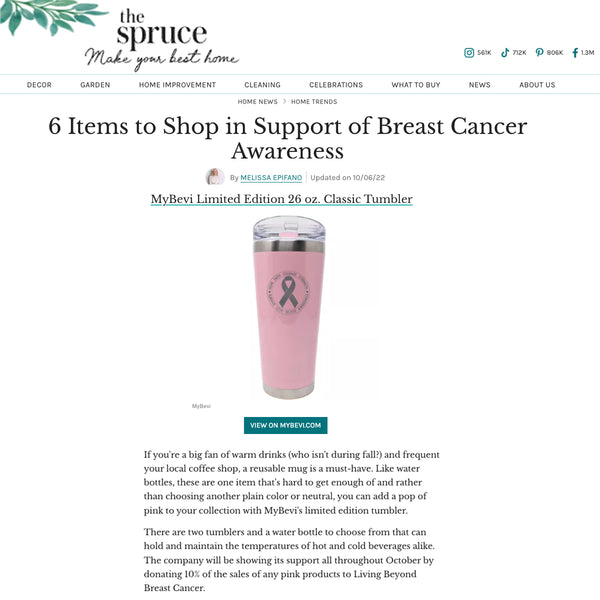 MyBevi Teams with Living Beyond Breast Cancer as a shop to support partner