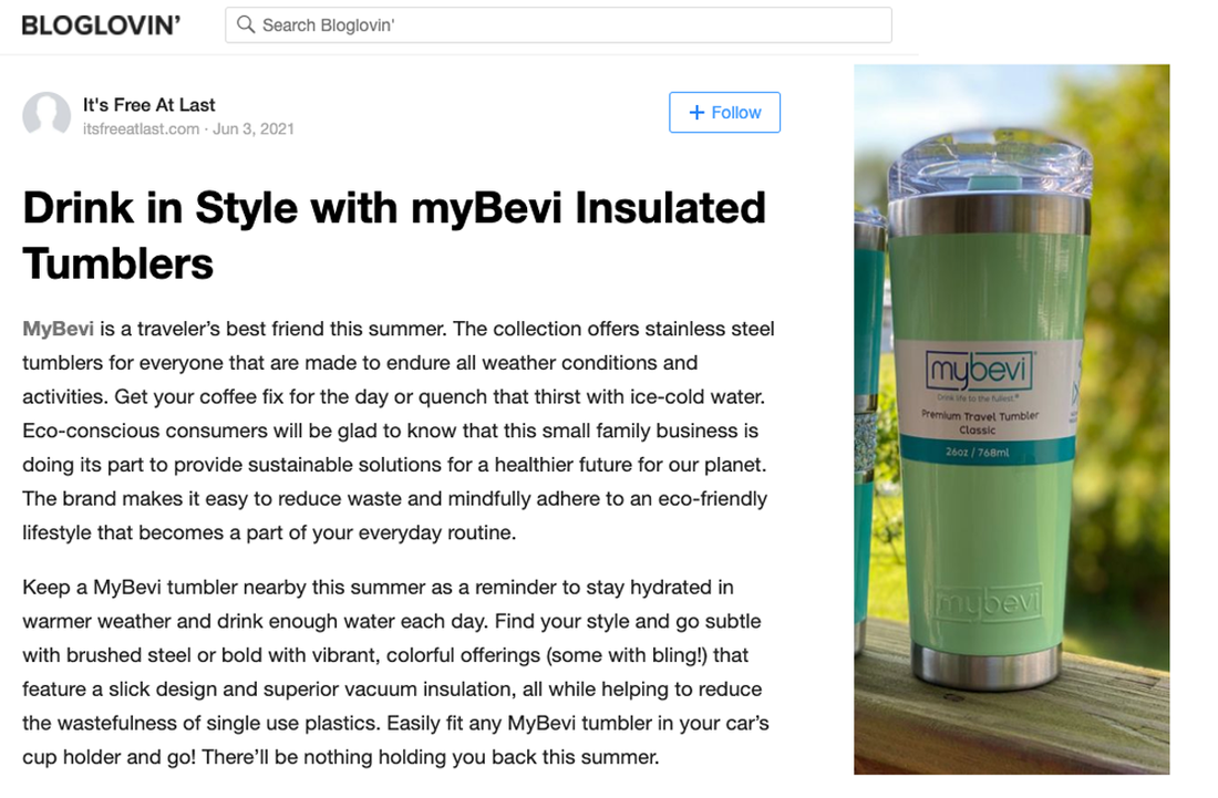 BLOGLOVIN' Reviews MyBevi Premium Tumblers
