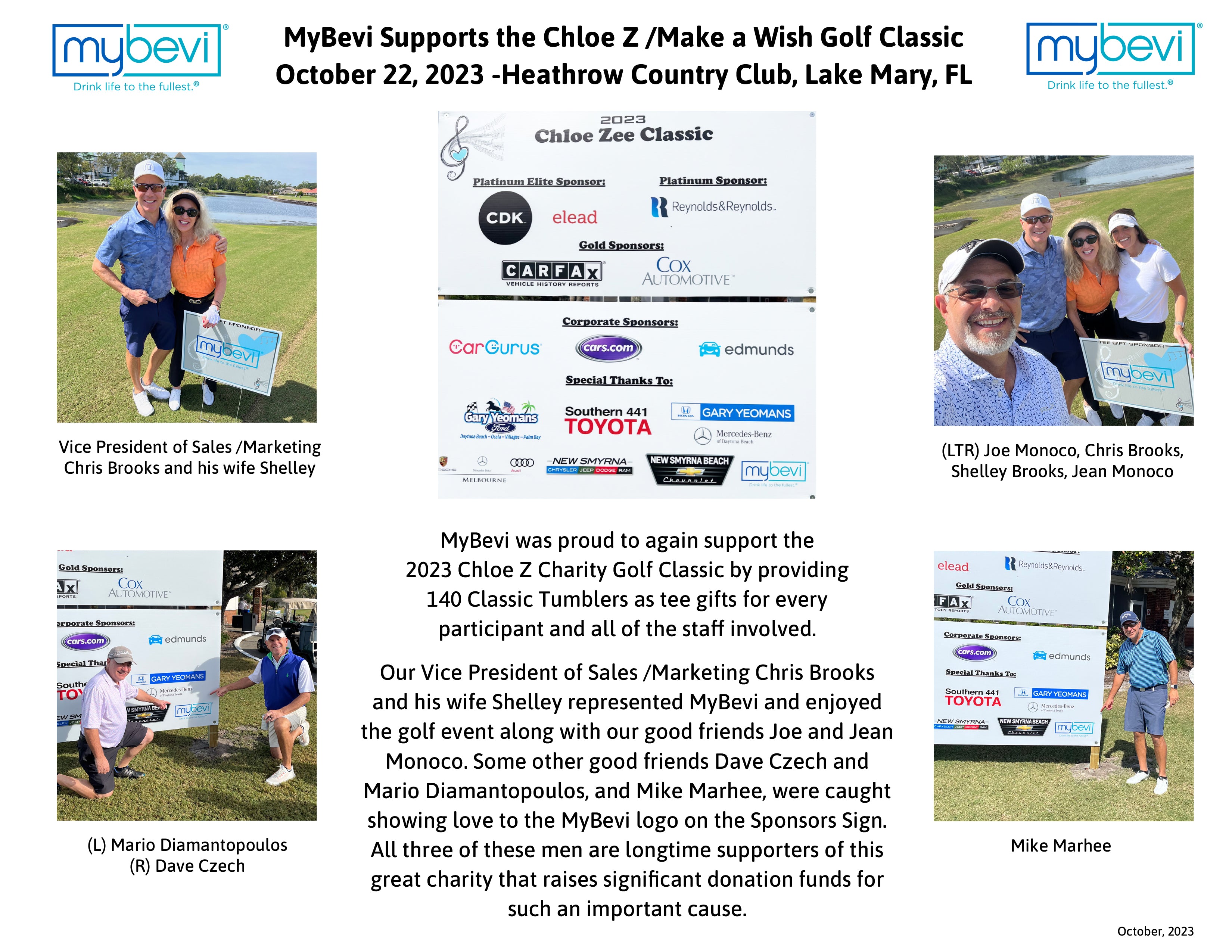 MyBevi Supports the Chloe Z / Make A Wish Golf Classic