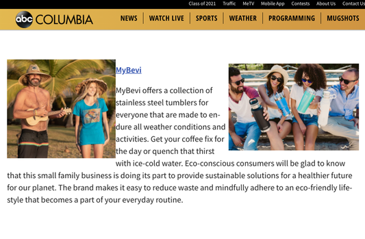 ABC Columbia Features The MyBevi Classic Tumbler in Their Father's Day Gift Segment