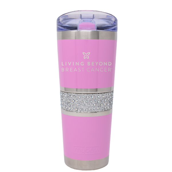 Limited Edition BCA MyBevi 20 oz. Hollywood Tumbler | Bling Rhinestones Tumbler With Carry Ring Lid | Living Beyond Breast Cancer