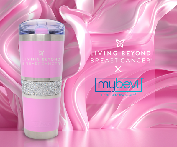 Limited Edition BCA MyBevi 20 oz. Hollywood Tumbler | Bling Rhinestones Tumbler With Carry Ring Lid | Living Beyond Breast Cancer