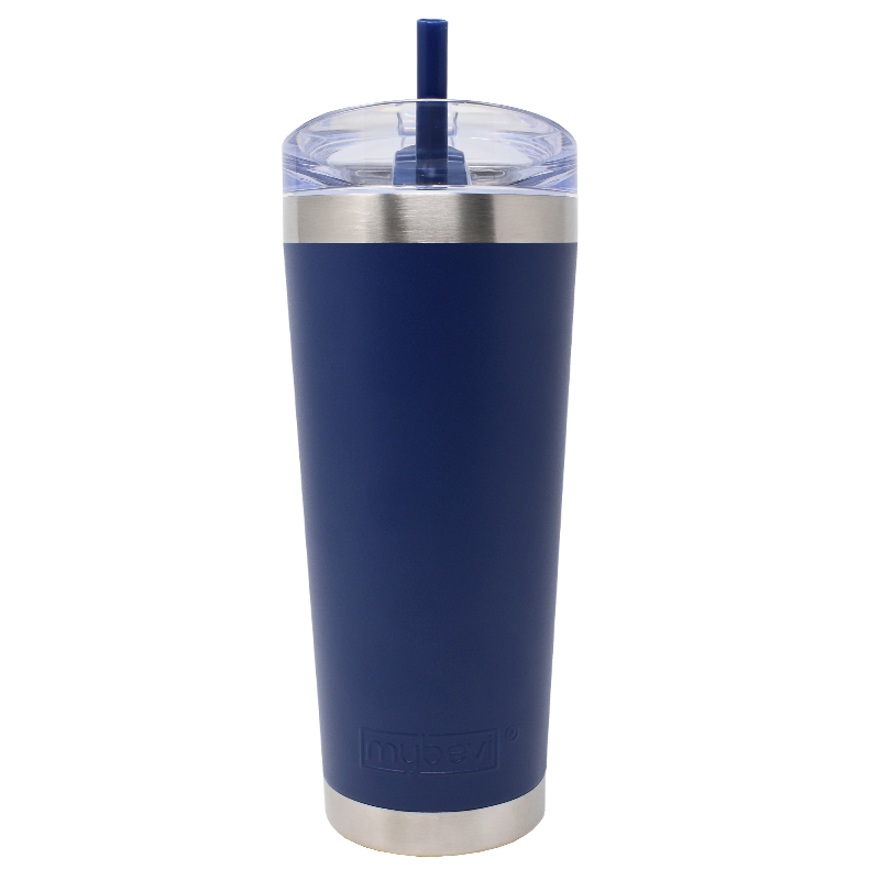 MyBevi 26 oz Stainless Steel Tumbler | Powder Coated Cup With Straw