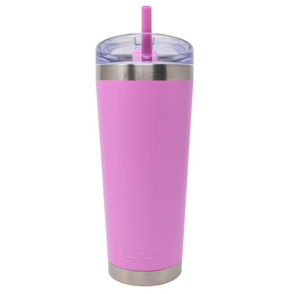 MyBevi 26 oz Stainless Steel Tumbler | Powder Coated Cup With Straw