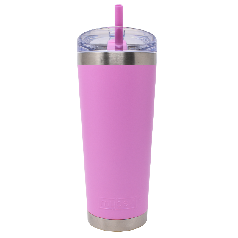 MyBevi 26 oz Stainless Steel Tumbler | Powder Coated Cup With Straw