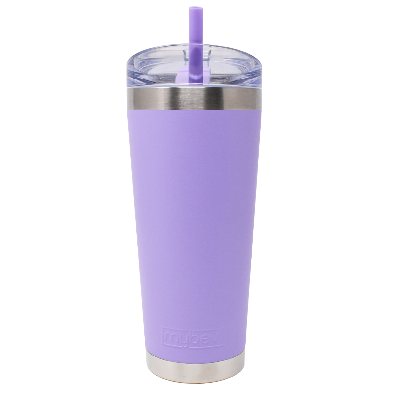 MyBevi 26 oz Stainless Steel Tumbler | Powder Coated Cup With Straw